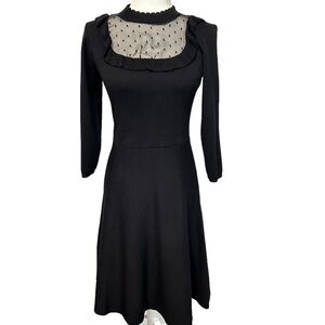 Women's DRAPER JAMES RSV Three-Quarter Sleeve Sweater Dress Size Small Black